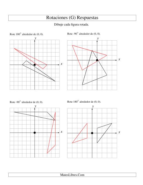La hoja de ejercicios de Rotación de 3 Vértices Alrededor del Origen (G) Página 2
