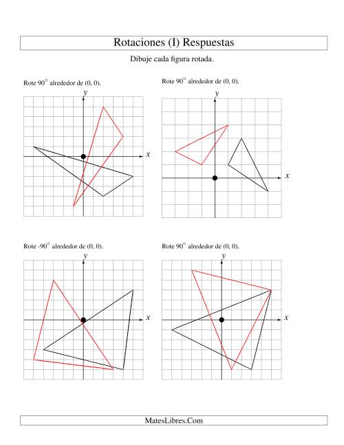 La hoja de ejercicios de Rotación de 3 Vértices Alrededor del Origen (I) Página 2