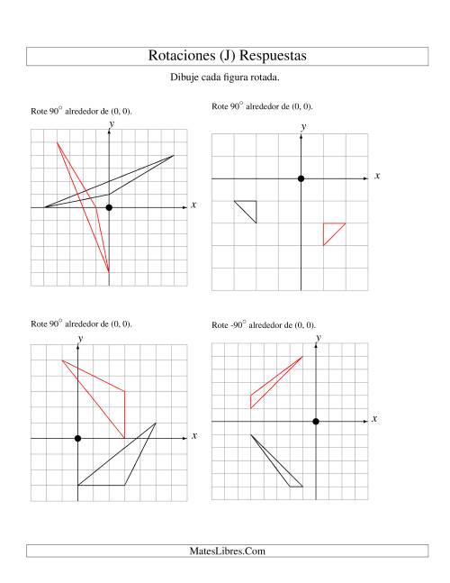 La hoja de ejercicios de Rotación de 3 Vértices Alrededor del Origen (J) Página 2