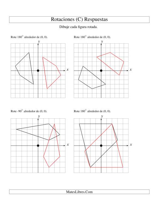 La hoja de ejercicios de Rotación de 4 Vértices Alrededor del Origen (C) Página 2