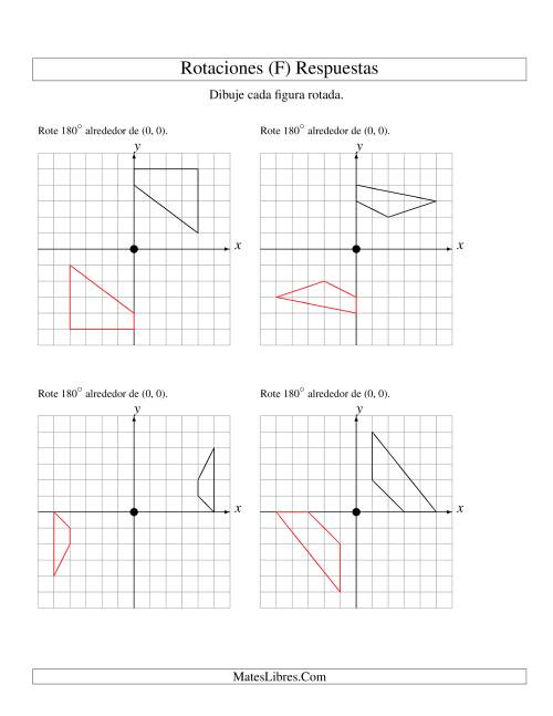 La hoja de ejercicios de Rotación de 4 Vértices Alrededor del Origen, Comenzando en el Primer Cuadrante (F) Página 2