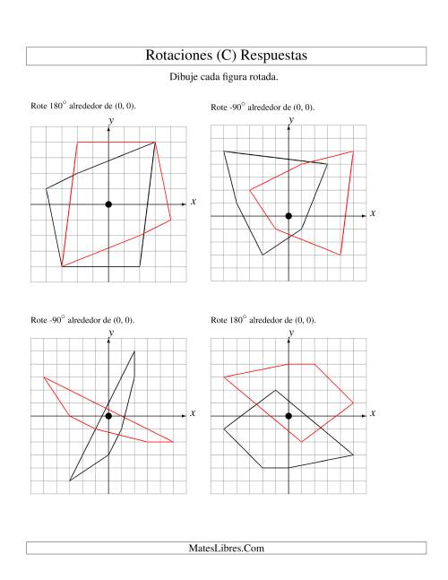 La hoja de ejercicios de Rotación de 5 Vértices Alrededor del Origen (C) Página 2
