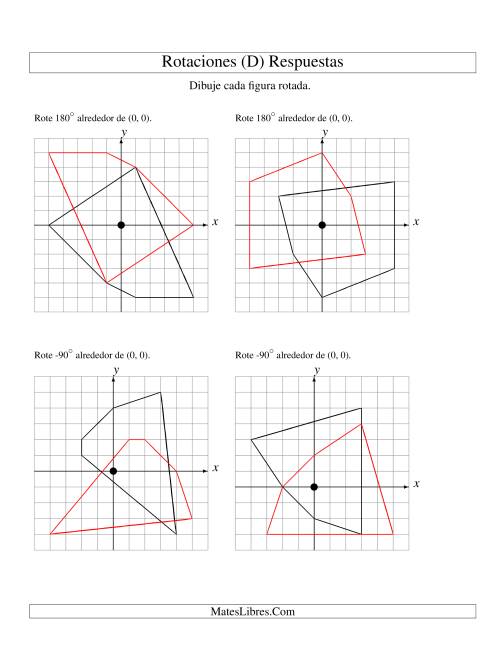 La hoja de ejercicios de Rotación de 5 Vértices Alrededor del Origen (D) Página 2