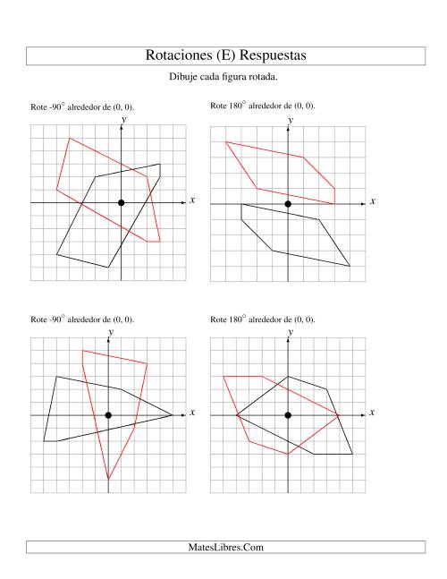 La hoja de ejercicios de Rotación de 5 Vértices Alrededor del Origen (E) Página 2