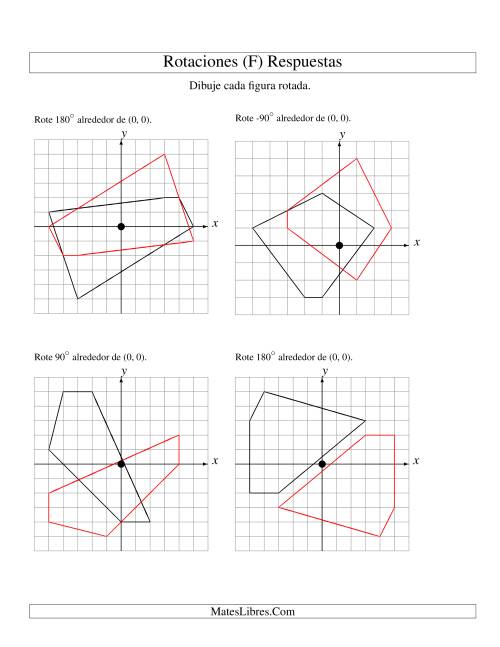 La hoja de ejercicios de Rotación de 5 Vértices Alrededor del Origen (F) Página 2