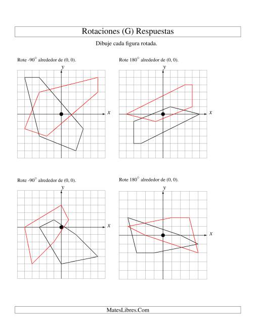 La hoja de ejercicios de Rotación de 5 Vértices Alrededor del Origen (G) Página 2
