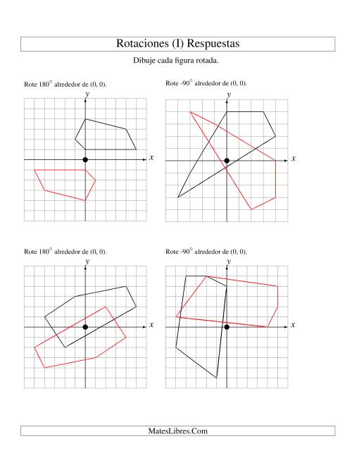 La hoja de ejercicios de Rotación de 5 Vértices Alrededor del Origen (I) Página 2