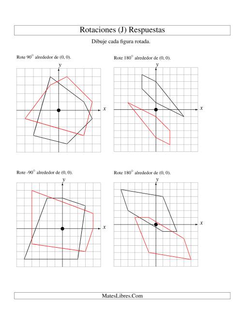 La hoja de ejercicios de Rotación de 5 Vértices Alrededor del Origen (J) Página 2