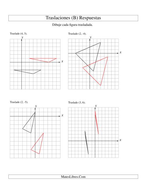La hoja de ejercicios de Traslación de 3 Puntos en hasta 6 Unidades (B) Página 2