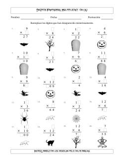 Dígitos Robados por Figuras Fantasmas, Multiplicacióon (Versión Fácil)
