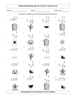 Dígitos Robados por Figuras Fantasmas, Multiplicacion y Division (Versión Fácil)