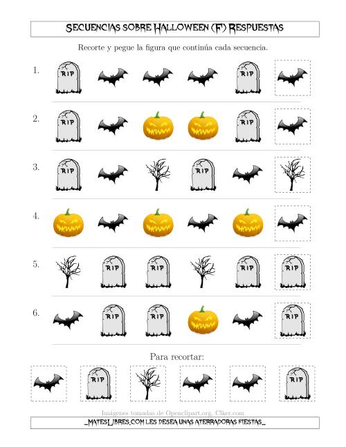 La hoja de ejercicios de Secuencias de Imágenes No Tan Tenebrosas sobre Halloween Cambiando el Atributo Forma (F) Página 2