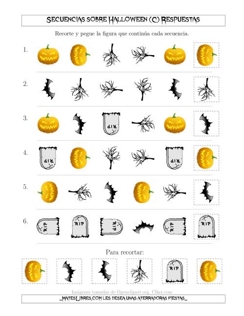 La hoja de ejercicios de Secuencias de Imágenes No Tan Tenebrosas sobre Halloween Cambiandolos Atributos Forma y Rotación (C) Página 2