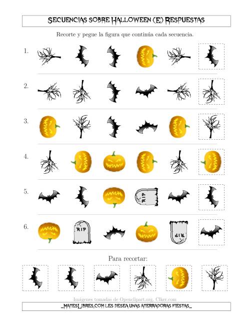 La hoja de ejercicios de Secuencias de Imágenes Tenebrosas sobre Halloween Cambiando los Atributos Forma y Rotación (E) Página 2