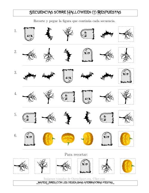 La hoja de ejercicios de Secuencias de Imágenes Tenebrosas sobre Halloween Cambiando los Atributos Forma y Rotación (I) Página 2