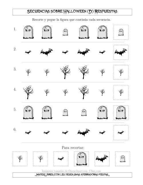 La hoja de ejercicios de Secuencias de Imágenes Tenebrosas sobre Halloween Cambiando el Atributo Tamaño (D) Página 2