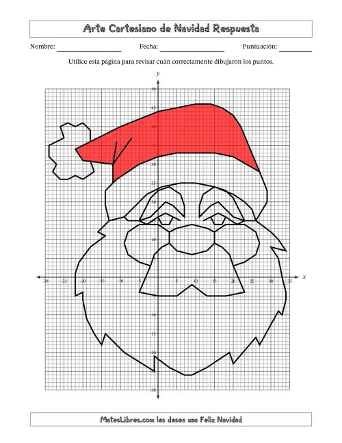 La hoja de ejercicios de Ater Cartesiano de Navidad – Santa Claus