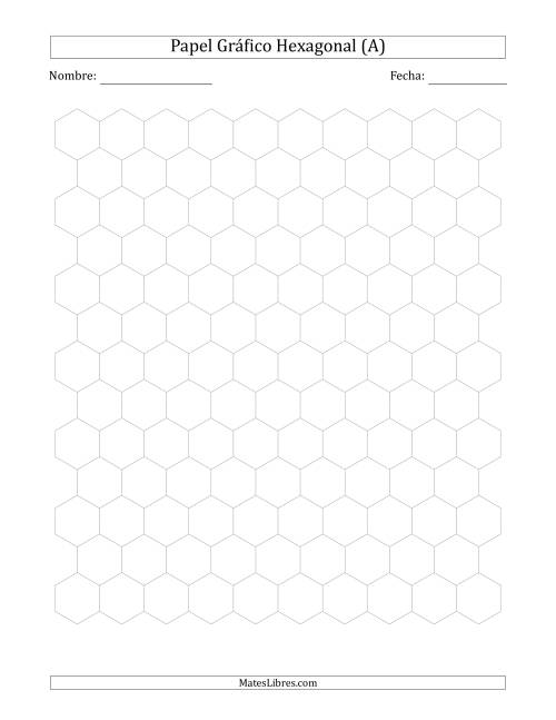 La hoja de ejercicios de Papel Rayado Hexagonal de 1 cm (Gris)