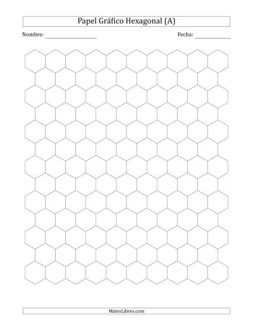 La hoja de ejercicios de Papel Rayado Hexagonal de 1 cm