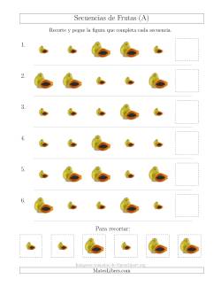 Secuencias de Imágenes de Frutas Cambiando el Atributo Tamaño
