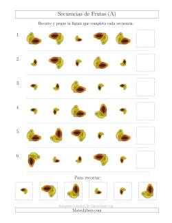 Secuencias de Imágenes de Frutas Cambiando los Atributos Tamaño y Rotación