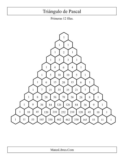 La hoja de ejercicios de Triángulo de Pascal (Relleno) (A)