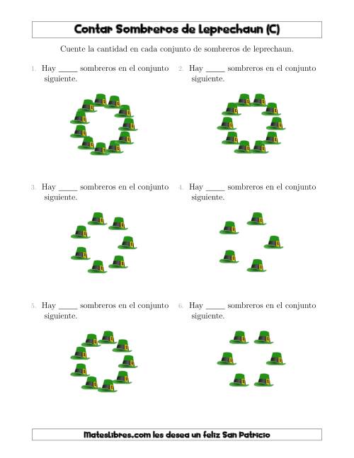 La hoja de ejercicios de Contar Sombreros de Leprechaun en Conjuntos Circulares (C)
