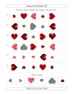 Secuencias de Imágenes de San Valentín cambiando los Atributos Forma, Tamaño y Rotación