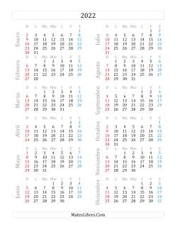 Calendario del Año 2022