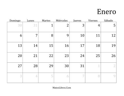La hoja de ejercicios de Calendario Mensual de Años que comienzan en Martes (Bisiesto) (C)