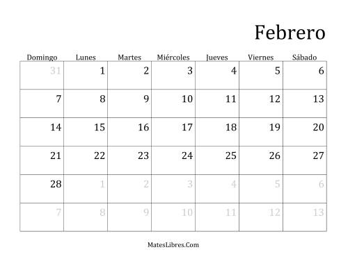 La hoja de ejercicios de Calendario Mensual de Años que comienzan en Viernes (F) Página 2
