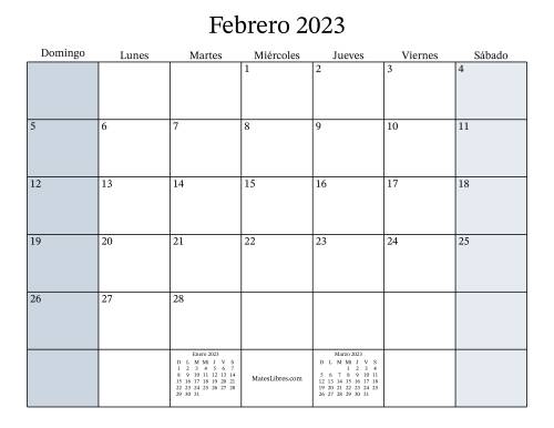 La hoja de ejercicios de Calendario Mensual Rellenable del Año 2023 (2023) Página 2